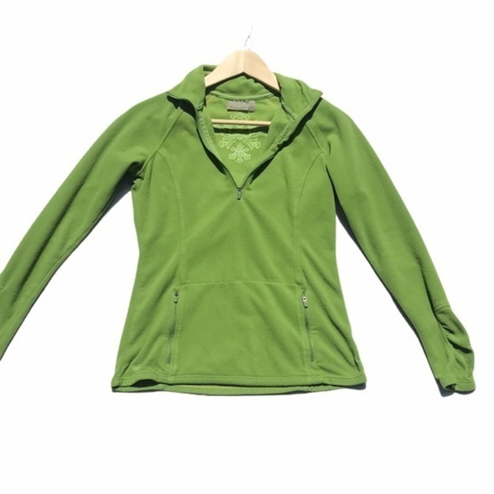#10 ATHLETA. GREEN QUARTER ZIP FLEECE JACKET - Picture 2 of 11